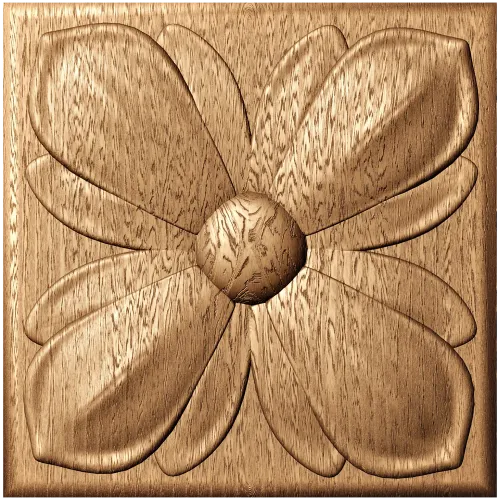 Резная панель «Летний цветок» - деревянный декор из дуба, бука, ясеня