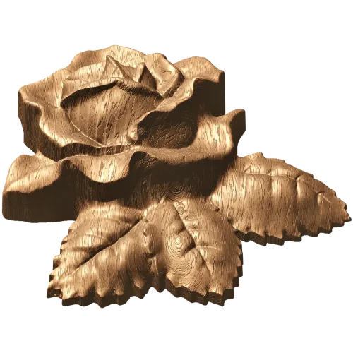 Резная роза - деревянный декоративный элемент из дуба, бука, ясеня