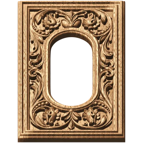Резная деревянная рамка "Вертекс" - овальная декоративная рама из массива
