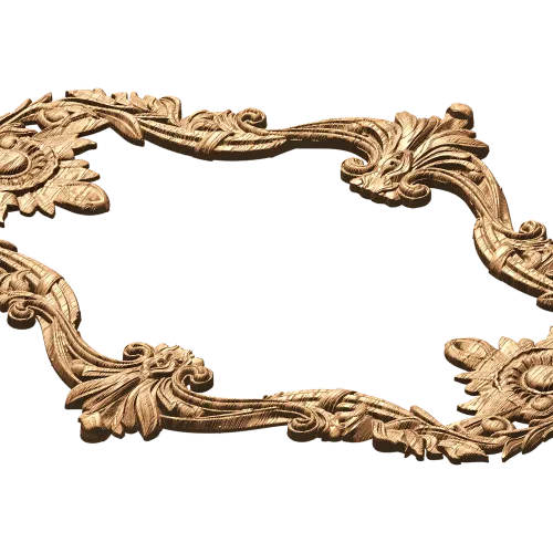 Резная рамка-картуш из дерева - декоративный багет для интерьера