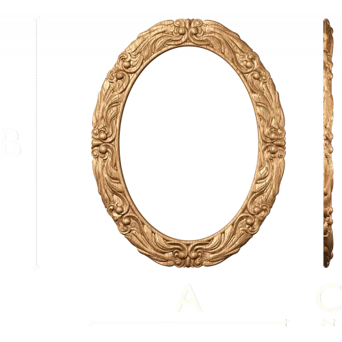 Овальная резная рама из дуба, бука или ясеня - Рамка #16