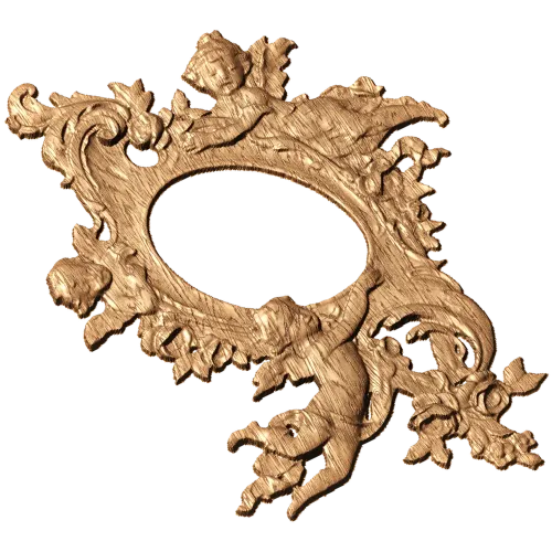 Резная овальная рама «Ангельский рокайль» - резной декор из дуба, бука, ясеня
