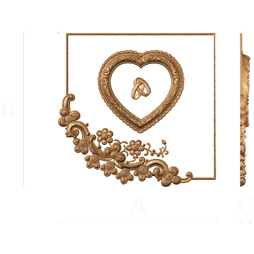 Резная рамка «Сердечный вензель» - деревянный декор с цветочным орнаментом