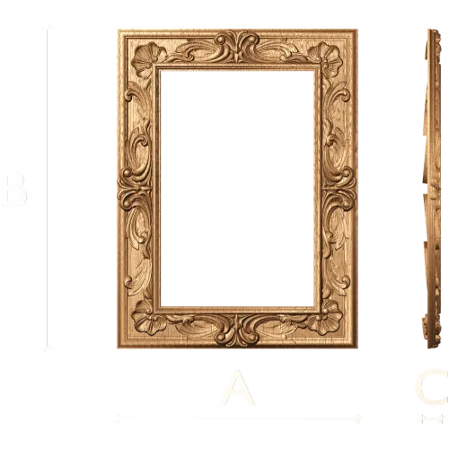 Резная рама в барочном стиле из древесины дуба, бука, ясеня
