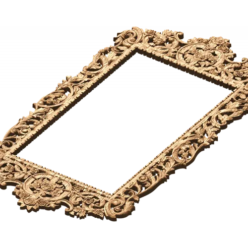Резная деревянная рамка с барочным орнаментом