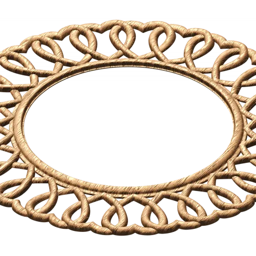 Круглая ажурная рамка из массива - резной декор для интерьера