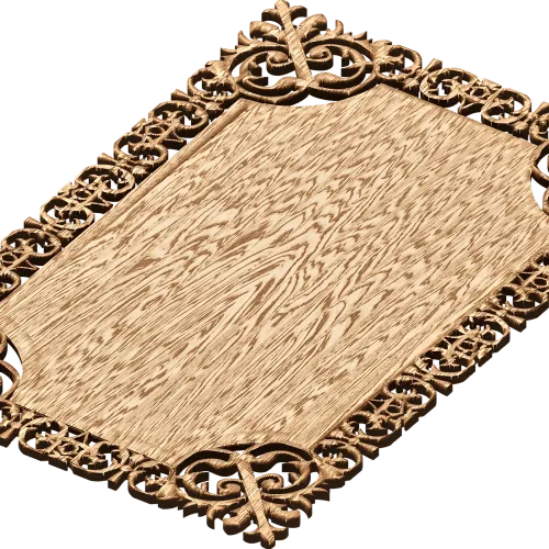Резная рамка из дуба с растительным орнаментом - резной декор для интерьера
