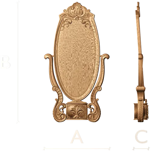Овальная резная деревянная рамка с картушем и волютами