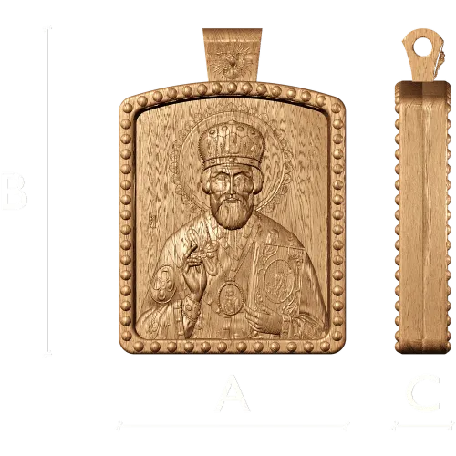 Икона Святой Николай Чудотворец - резная деревянная плакетка