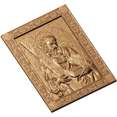 Резная деревянная икона «Апостол Андрей»