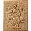 Богородица Всецарица - резная деревянная икона в высоком рельефе