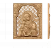 Резная деревянная икона «Владимирская Богоматерь» - панель из массива