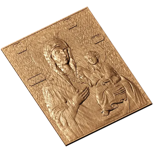 Икона Божья Матерь Иверская - резной деревянный декор
