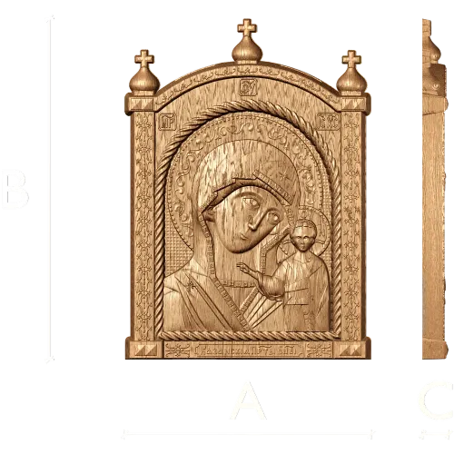 Икона Божья Матерь Казанская - резной деревянный декор