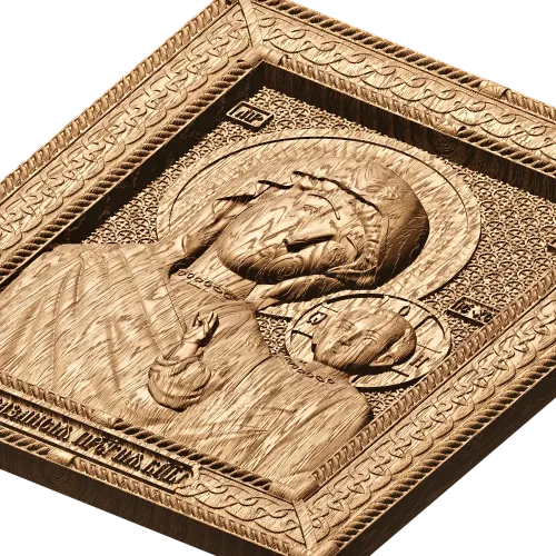 Рельефная икона Божья Матерь Казанская - резной деревянный декор