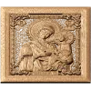 Резная икона Божья Матерь Тихвинская - деревянный рельеф в рамке