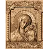 Резная икона Божья Матерь Тыбынская - деревянный киот высокого рельефа