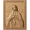 Резная деревянная икона «Помощница в родах» - панно из дуба, бука, ясеня