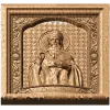 Резная икона «Василий Великий» - деревянное панно в барельефе