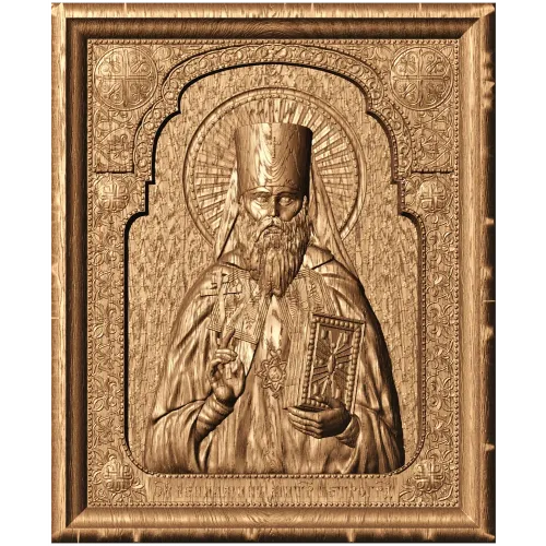 Вениамин Петроградский - резное деревянное панно