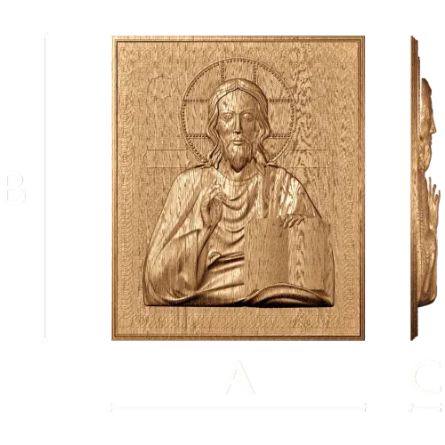 Господь Вседержитель - резная икона из дерева