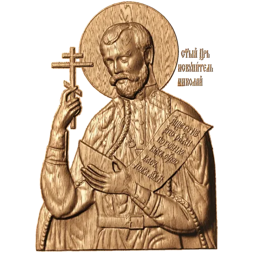 Барельефная икона «Император Николай II» - резной деревянный декор