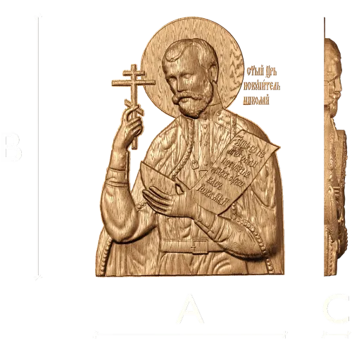 Барельефная икона «Император Николай II» - резной деревянный декор
