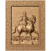 Резная икона «Мина Котуанский» - деревянное панно в высоком рельефе