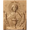 Резная икона «Неупиваемая Чаша» - деревянное панно из массива