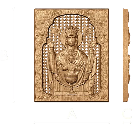 Резная икона «Неупиваемая Чаша» - деревянный резной декор