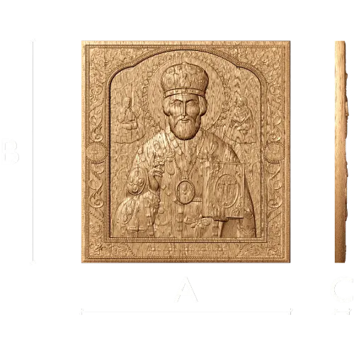 Икона Николай Чудотворец - резной деревянный декор