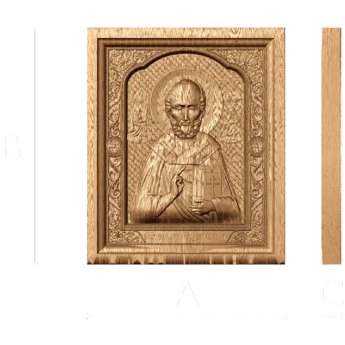 Икона Святителя Николая Чудотворца - резной деревянный образ