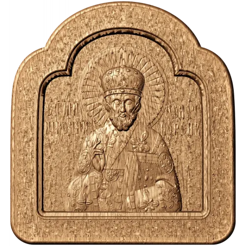 Икона Николай Чудотворец - резной деревянный декор из дуба, бука, ясеня