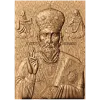 Икона Николай Чудотворец - резной деревянный барельеф