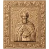 Икона Преподобного Сергия Радонежского - резной деревянный барельеф