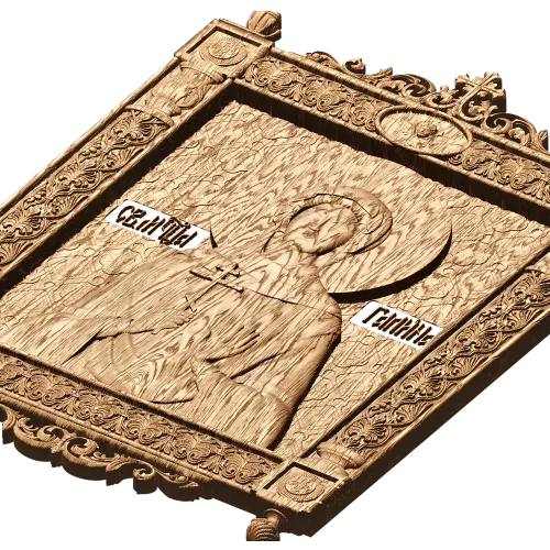 Резная икона «Святая Галина» - рельефный деревянный декор