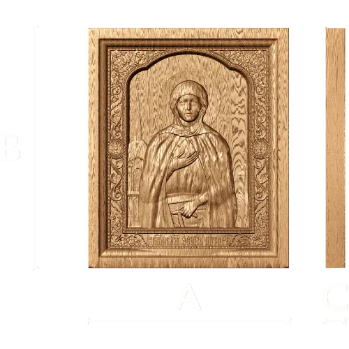 Резная икона Святая Ксения Петербургская - деревянное панно