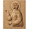 Икона Святая Ксения Петербургская - резной барельеф из дерева