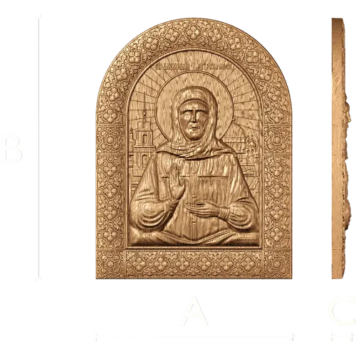 Резная икона Святой Матроны - деревянный декор на заказ