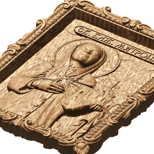 Деревянная икона Святой Матроны в резной раме