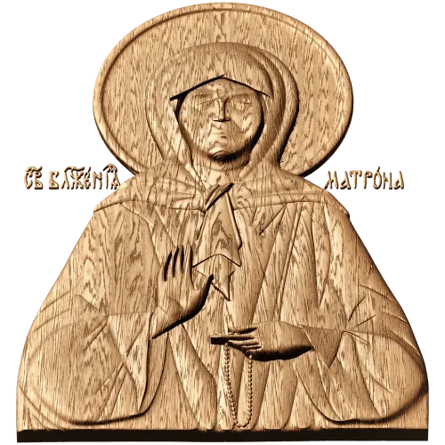 Резной барельеф «Святая Матрона» из дерева