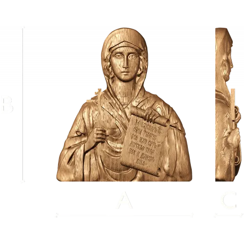 Резной бюст Святая Наталья - деревянный религиозный декор