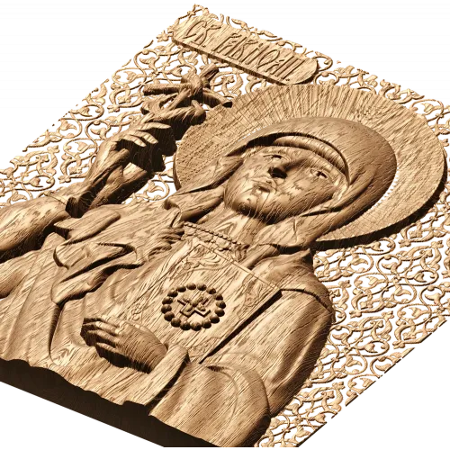 Резная икона Святая Нина - деревянный рельеф на массиве