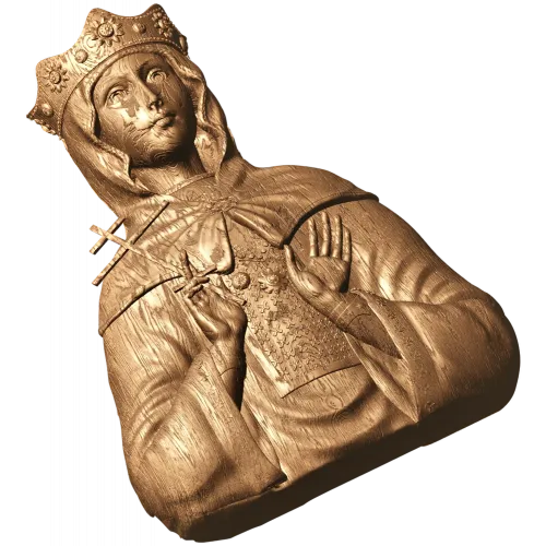 Икона Святая мученица Людмила Чешская - резной деревянный бюст