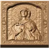 Резная деревянная икона «Святая мученица Татьяна» - панно из дуба, бука или ясеня