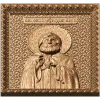 Резная деревянная икона Святитель Александр Свирский - панно из массива