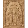 Резная икона «Святые Борис и Глеб» - деревянное панно из дуба, бука или ясеня