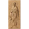 Резная деревянная икона Святой Леонид - панель из дуба, бука или ясеня