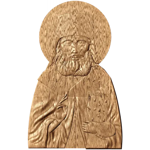 Резная икона Святого Луки - деревянный барельеф на заказ