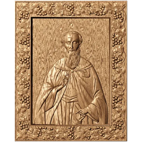 Резная деревянная икона Святой Максим Исповедник